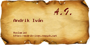 Andrik Iván névjegykártya